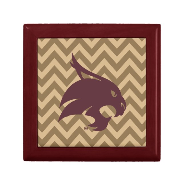 Texas State University Supercat Chevron Pattern Gift Box (Front)