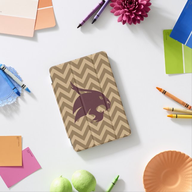Texas State University Supercat Chevron Pattern iPad Mini Cover (In Situ)