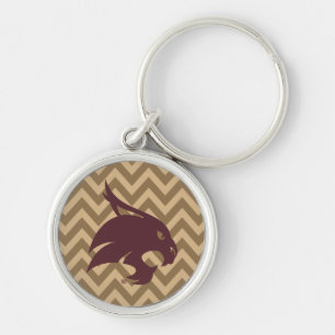 Texas State University Supercat Chevron Pattern Keychain
