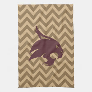 Texas State University Supercat Chevron Pattern Kitchen Towel