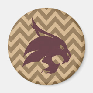 Texas State University Supercat Chevron Pattern Magnet