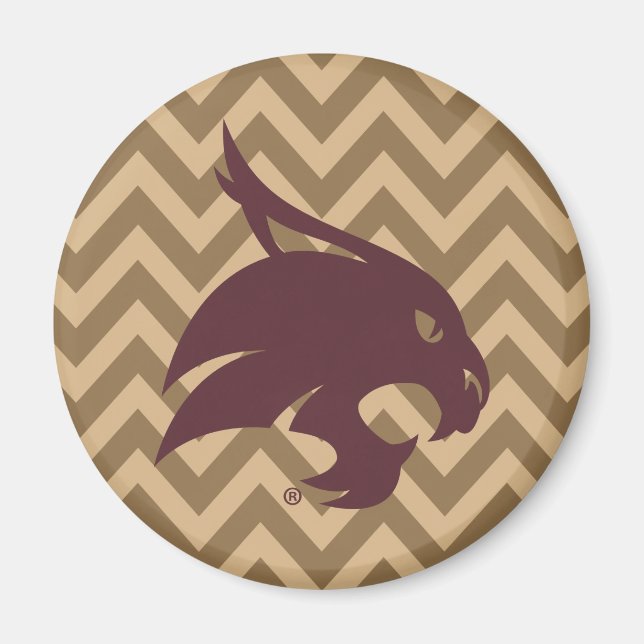 Texas State University Supercat Chevron Pattern Magnet (Front)