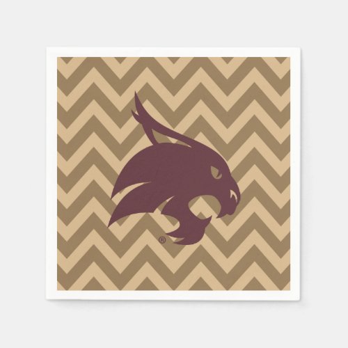 Texas State University Supercat Chevron Pattern Napkins