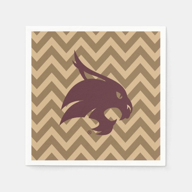 Texas State University Supercat Chevron Pattern Napkins (Front)