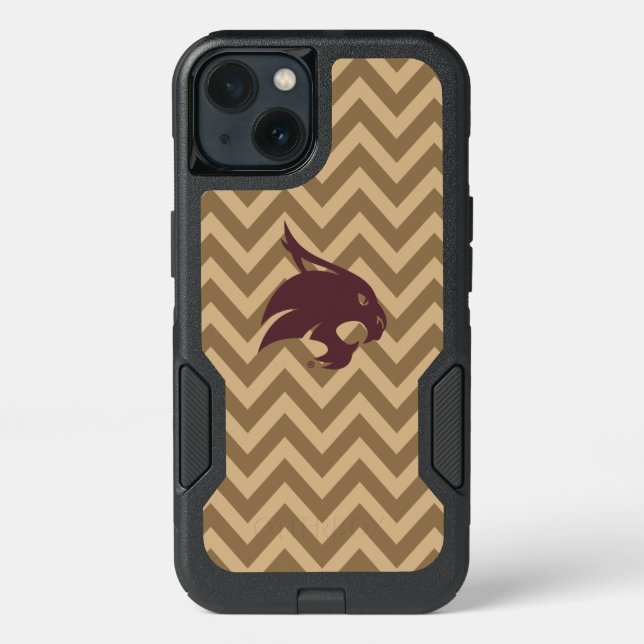 Texas State University Supercat Chevron Pattern Otterbox iPhone Case (Back)