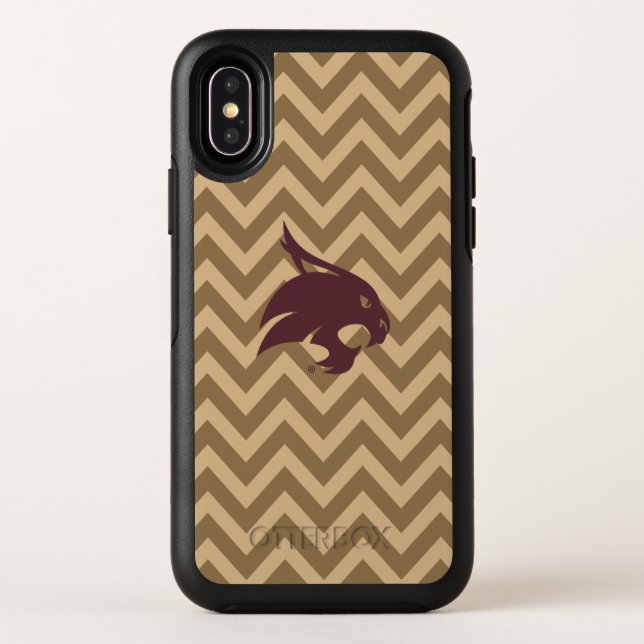 Texas State University Supercat Chevron Pattern Otterbox iPhone Case (Back)