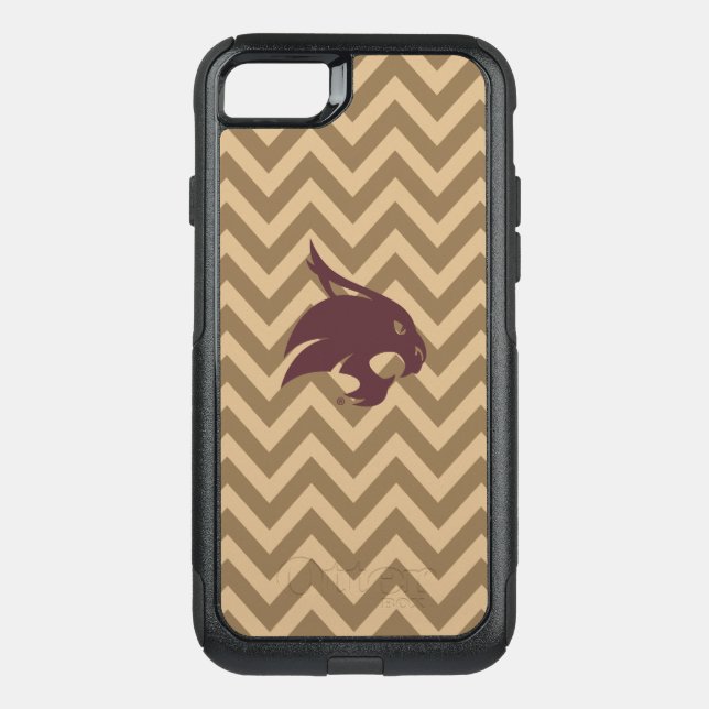 Texas State University Supercat Chevron Pattern Otterbox iPhone Case (Back)