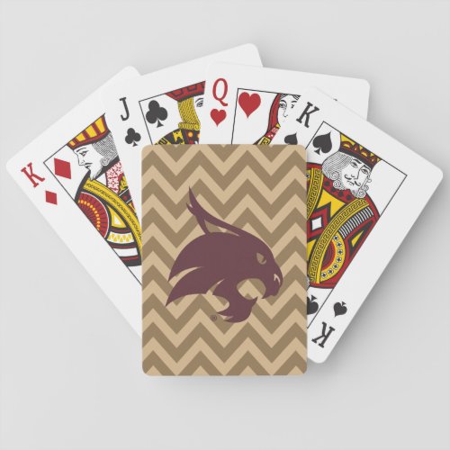 Texas State University Supercat Chevron Pattern Playing Cards