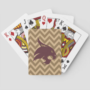Texas State University Supercat Chevron Pattern Poker Cards