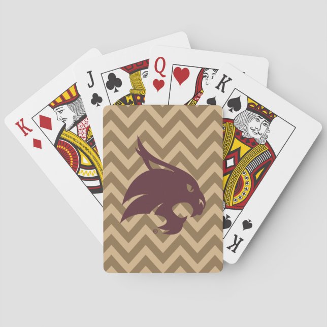 Texas State University Supercat Chevron Pattern Poker Cards (Back)