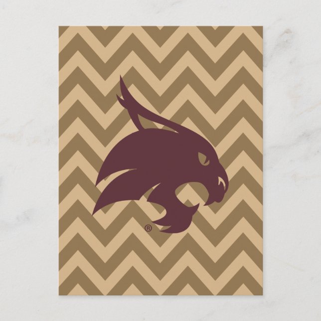 Texas State University Supercat Chevron Pattern Postcard (Front)