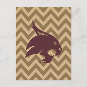 Texas State University Supercat Chevron Pattern Postcard
