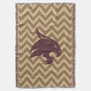 Texas State University Supercat Chevron Pattern Throw Blanket
