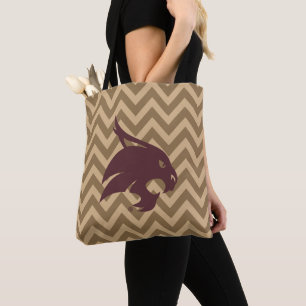 Texas State University Supercat Chevron Pattern Tote Bag