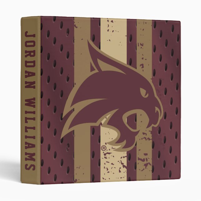 Texas State University Supercat Football Jersey 3 Ring Binder (Front/Spine)