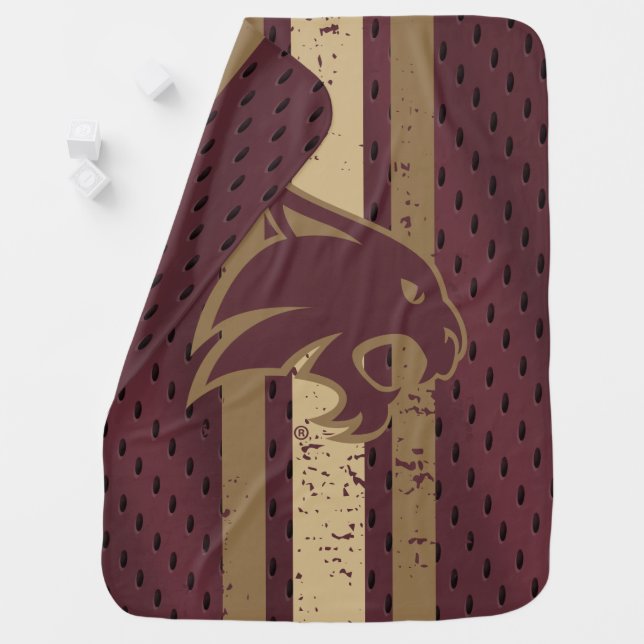 Texas State University Supercat Football Jersey Baby Blanket (In Situ)