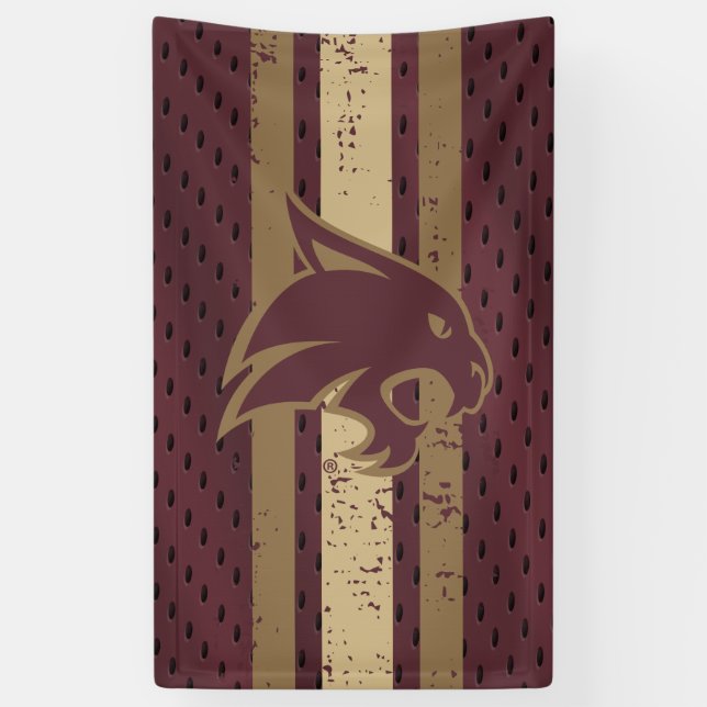 Texas State University Supercat Football Jersey Banner (Vertical)