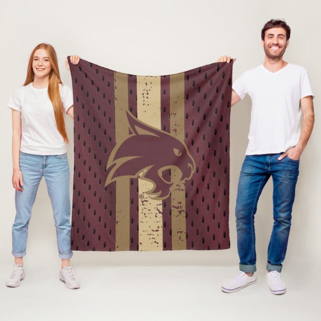 Texas State University Supercat Football Jersey Fleece Blanket (In Situ)