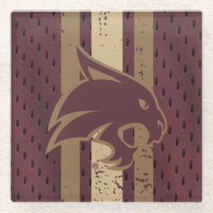 Texas State University Supercat Football Jersey Glass Coaster