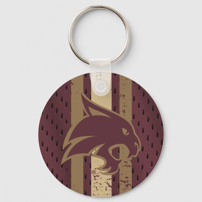 Texas State University Supercat Football Jersey Keychain (Front)