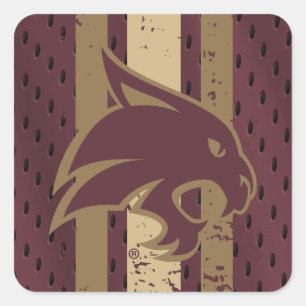 Texas State University Supercat Football Jersey Square Sticker