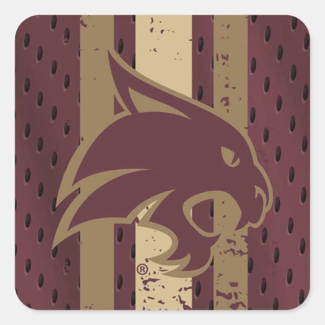 Texas State University Supercat Football Jersey Square Sticker (Front)