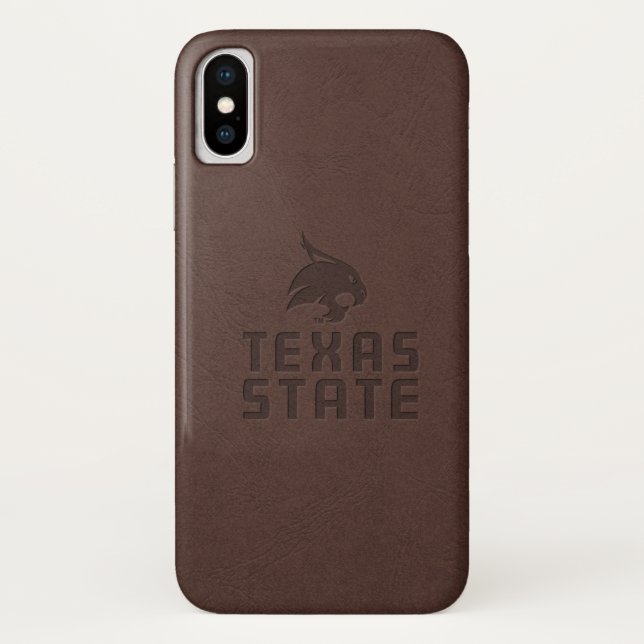 Texas State University Supercat Leather Case-Mate iPhone Case (Back)