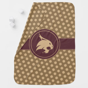 Texas State University Supercat Polka Dot Pattern Baby Blanket