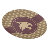 Texas State University Supercat Polka Dot Pattern Dinner Plate (Right Side)