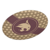 Texas State University Supercat Polka Dot Pattern Dinner Plate (Left Side)