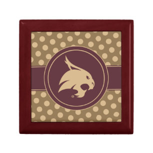 Texas State University Supercat Polka Dot Pattern Gift Box