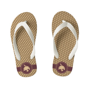 Texas State University Supercat Polka Dot Pattern Kid's Flip Flops