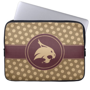Texas State University Supercat Polka Dot Pattern Laptop Sleeve