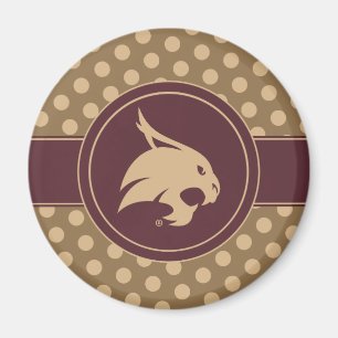 Texas State University Supercat Polka Dot Pattern Magnet