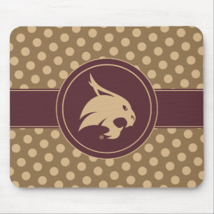 Texas State University Supercat Polka Dot Pattern Mouse Pad