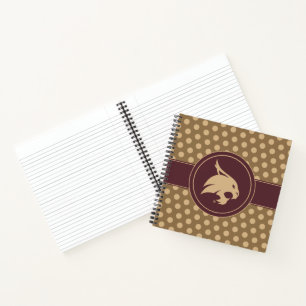 Texas State University Supercat Polka Dot Pattern Notebook