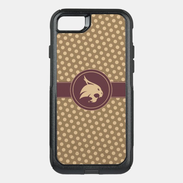 Texas State University Supercat Polka Dot Pattern Otterbox iPhone Case (Back)