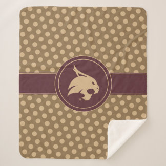 Texas State University Supercat Polka Dot Pattern Sherpa Blanket