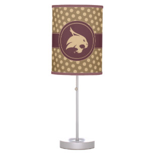 Texas State University Supercat Polka Dot Pattern Table Lamp
