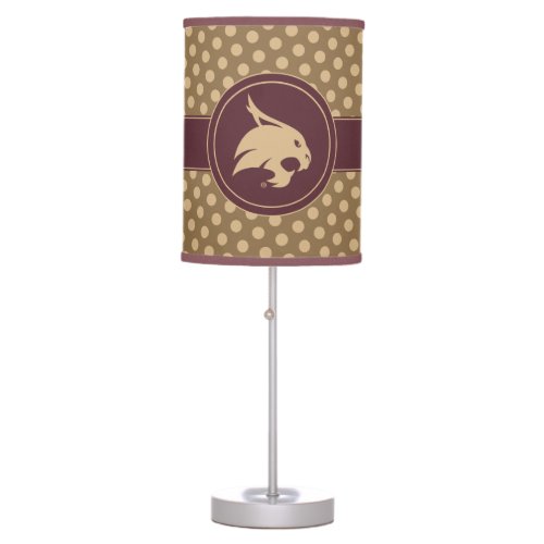 Texas State University Supercat Polka Dot Pattern Table Lamp