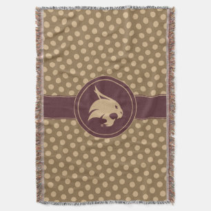 Texas State University Supercat Polka Dot Pattern Throw Blanket