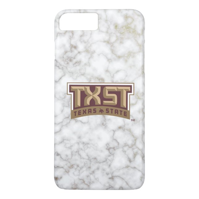 Texas State University Supercat White Marble Case-Mate iPhone Case (Back)