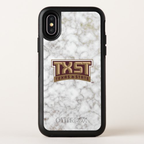 Texas State University Supercat White Marble OtterBox Symmetry iPhone X Case