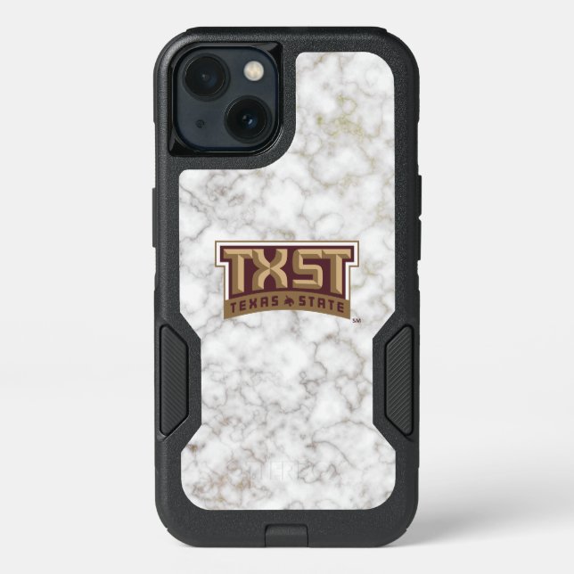 Texas State University Supercat White Marble Otterbox iPhone Case (Back)