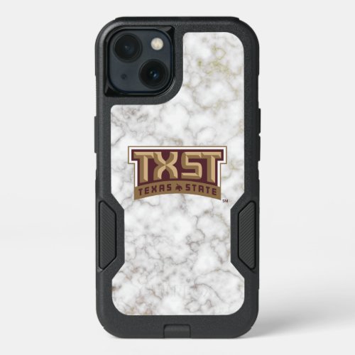 Texas State University Supercat White Marble iPhone 13 Case