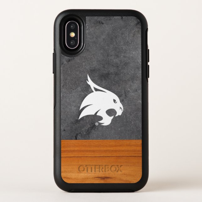 Texas State University Supercat Wood Cement Otterbox iPhone Case (Back)