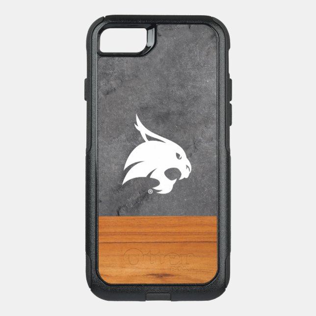 Texas State University Supercat Wood Cement Otterbox iPhone Case (Back)