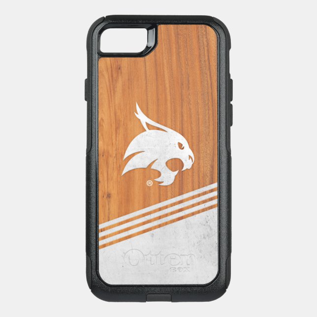 Texas State University Wood Cement Stripes Otterbox iPhone Case (Back)