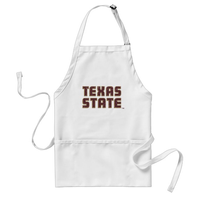 Texas State University Word Mark Distressed Adult Apron (Front)