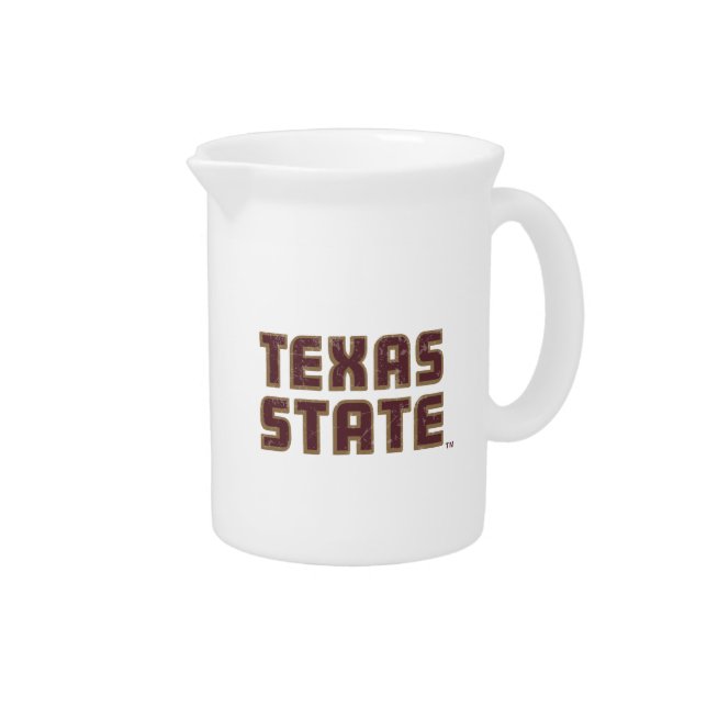 Texas State University Word Mark Distressed Beverage Pitcher (Right)